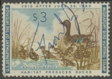 Scan of RW28 1961 Duck Stamp  Used F-VF