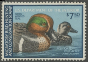 Scan of RW46 1979 Duck Stamp  Unsigned, No Gum VF