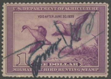 Scan of RW5 1938 Duck Stamp  Used F-VF