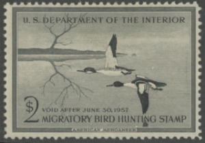 Scan of RW23 1956 Duck Stamp  Unsigned F-VF