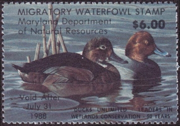 Scan of 1987 Maryland Duck Stamp MNH VF