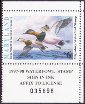 Scan of 1997 Maryland Duck Stamp MNH VF