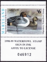 Scan of 1998 Maryland Duck Stamp MNH VF