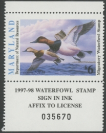 Scan of 1997 Maryland Duck Stamp MNH VF