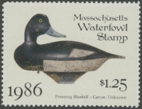Scan of 1986 Massachusetts Duck Stamp MNH VF