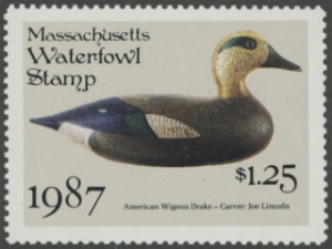 Scan of 1987 Massachusetts Duck Stamp MNH VF