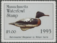 Scan of 1993 Massachusetts Duck Stamp MNH VF