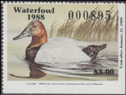 Scan of 1988 Missouri Duck Stamp MNH VF