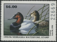 Scan of 1993 Nebraska Duck Stamp MNH VF