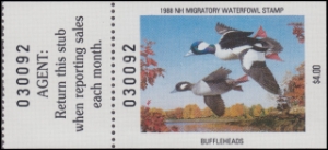 Scan of 1988 New Hampshire Duck Stamp MNH VF