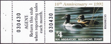 Scan of 1992 New Hampshire Duck Stamp MNH VF