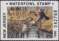 Scan of 1990 NR New Jersey Duck Stamp MNH VF