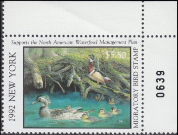 Scan of 1992 New York Duck Stamp MNH VF