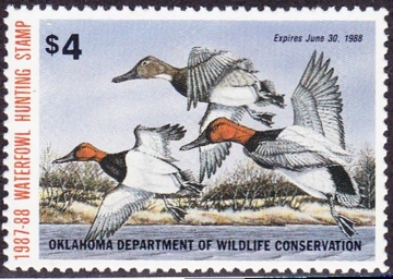 Scan of 1987 Oklahoma Duck Stamp MNH VF