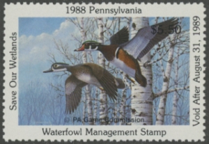 Scan of 1988 Pennsylvania Duck Stamp MNH VF