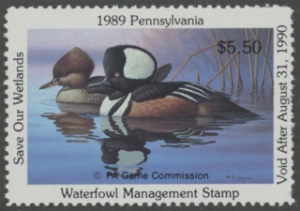 Scan of 1989 Pennsylvania Duck Stamp MNH VF