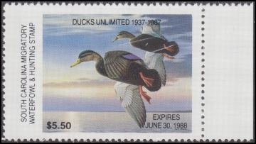 Scan of 1987 South Carolina Duck Stamp MNH VF