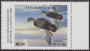 Scan of 1987 South Carolina Duck Stamp MNH VF