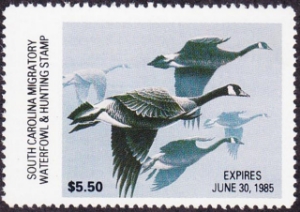 Scan of 1984 South Carolina Duck Stamp MNH F-VF