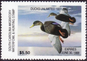 Scan of 1987 South Carolina Duck Stamp MNH VF