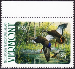 Scan of 1988 Vermont Duck Stamp MNH F-VF