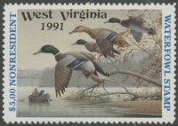Scan of 1991 West Virginia Duck Stamp MNH VF