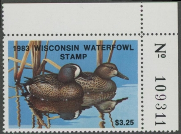 Scan of 1983 Wisconsin Duck Stamp MNH VF