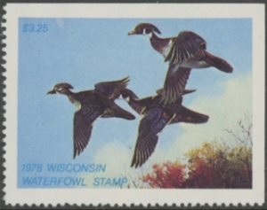 Scan of 1978 Wisconsin Duck Stamp - First of State MNH VF