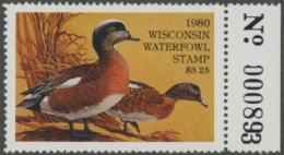 Scan of 1980 Wisconsin Duck Stamp MNH VF