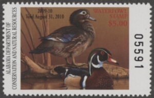 Scan of 2009 Alabama Duck Stamp MNH VF