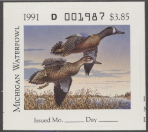 Scan of 1991 Michigan Duck Stamp MNH VF
