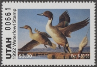 Scan of 1992 Utah Duck Stamp MNH VF
