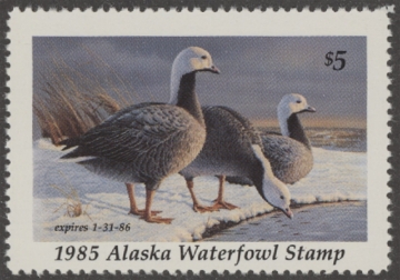 Scan of 1985 Alaska Duck Stamp - First of State MNH VF