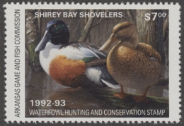 Scan of 1992 Arkansas Duck Stamp MNH VF