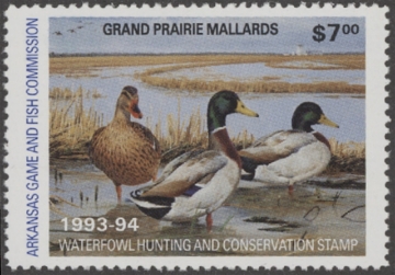 Scan of 1993 Arkansas Duck Stamp MNH VF