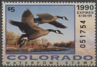 Scan of 1990 Colorado Duck Stamp - First of State MNH VF