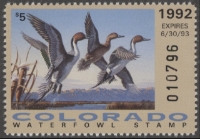 Scan of 1992 Colorado Duck Stamp MNH VF