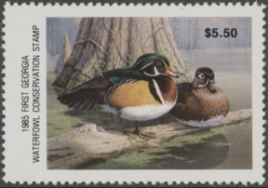 Scan of 1985 Georgia Duck Stamp - First of State MNH VF