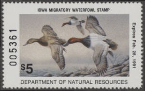 Scan of 1990 Iowa Duck Stamp MNH VF