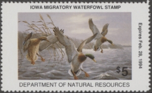 Scan of 1993 Iowa Duck Stamp MNH VF