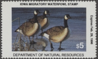 Scan of 1995 Iowa Duck Stamp MNH VF
