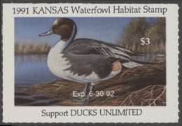 Scan of 1991 Kansas Duck Stamp MNH VF