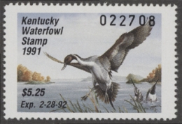 Scan of 1991 Kentucky Duck Stamp MNH VF