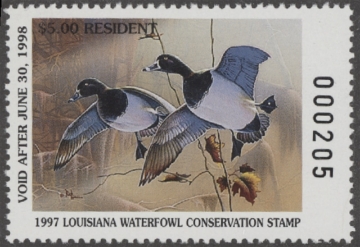 Scan of 1993 Louisiana Duck Stamp MNH VF