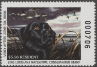 Scan of 2005 Louisiana Duck Stamp MNH VF