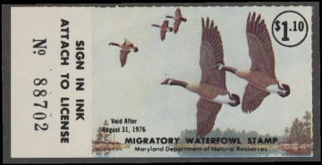 Scan of 1975 Maryland Duck Stamp MNH VF