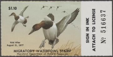 Scan of 1976 Maryland Duck Stamp MNH VF