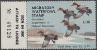 Scan of 1978 Maryland Duck Stamp MNH VF
