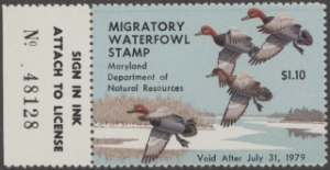 Scan of 1978 Maryland Duck Stamp MNH VF