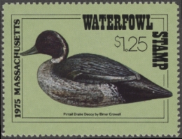 Scan of 1975 Massachusetts Duck Stamp MNH VF